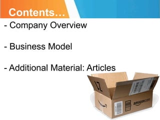 Amazon.com Business Model | PDF