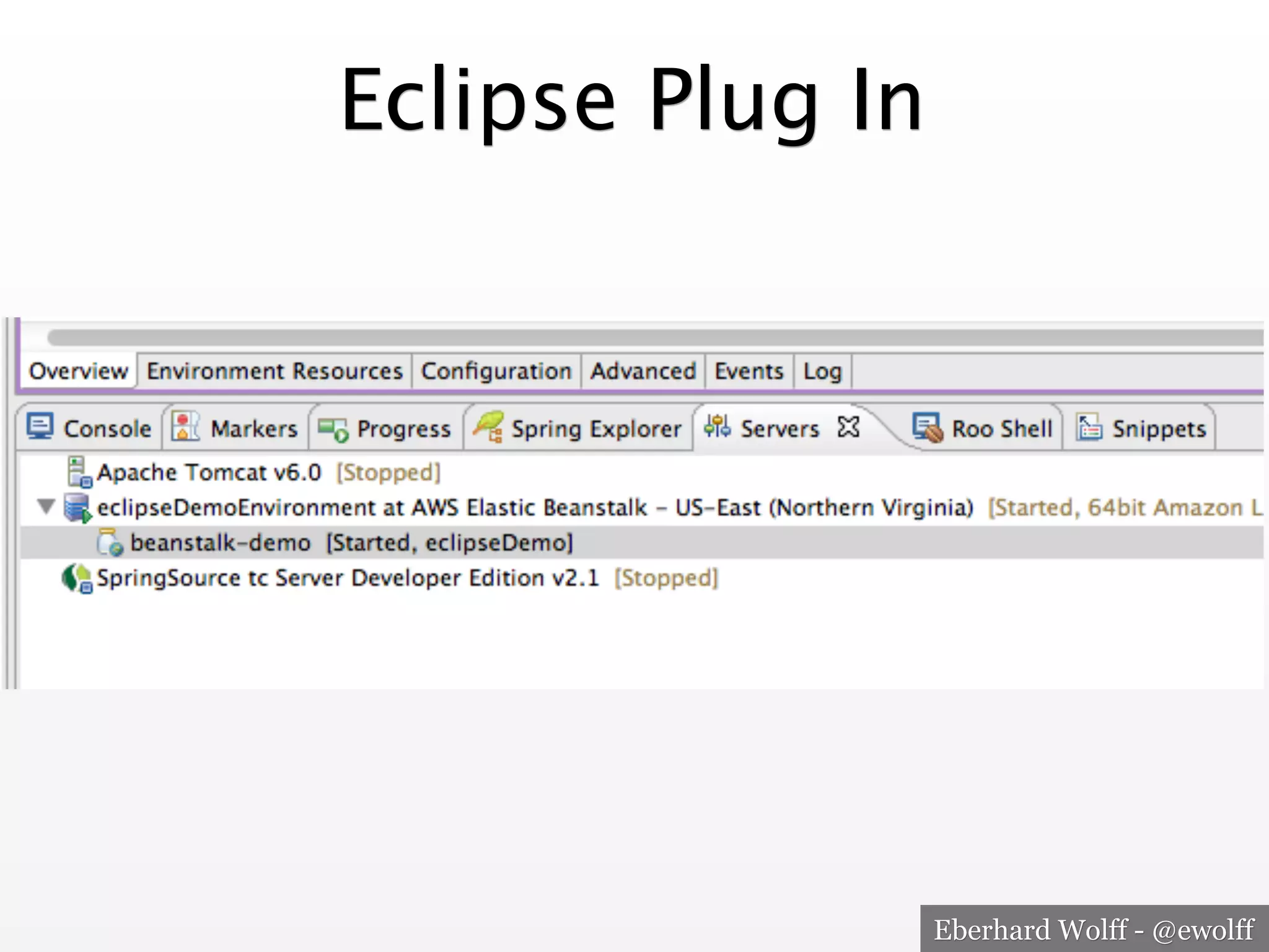 Eclipse Plug In

Eberhard Wolff - @ewolff

 