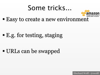 Some tricks...
! Easy to create a new environment
! E.g. for testing, staging
! URLs can be swapped

Eberhard Wolff - @ewolff

 