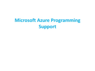 Microsoft Azure Programming 
Support 
 