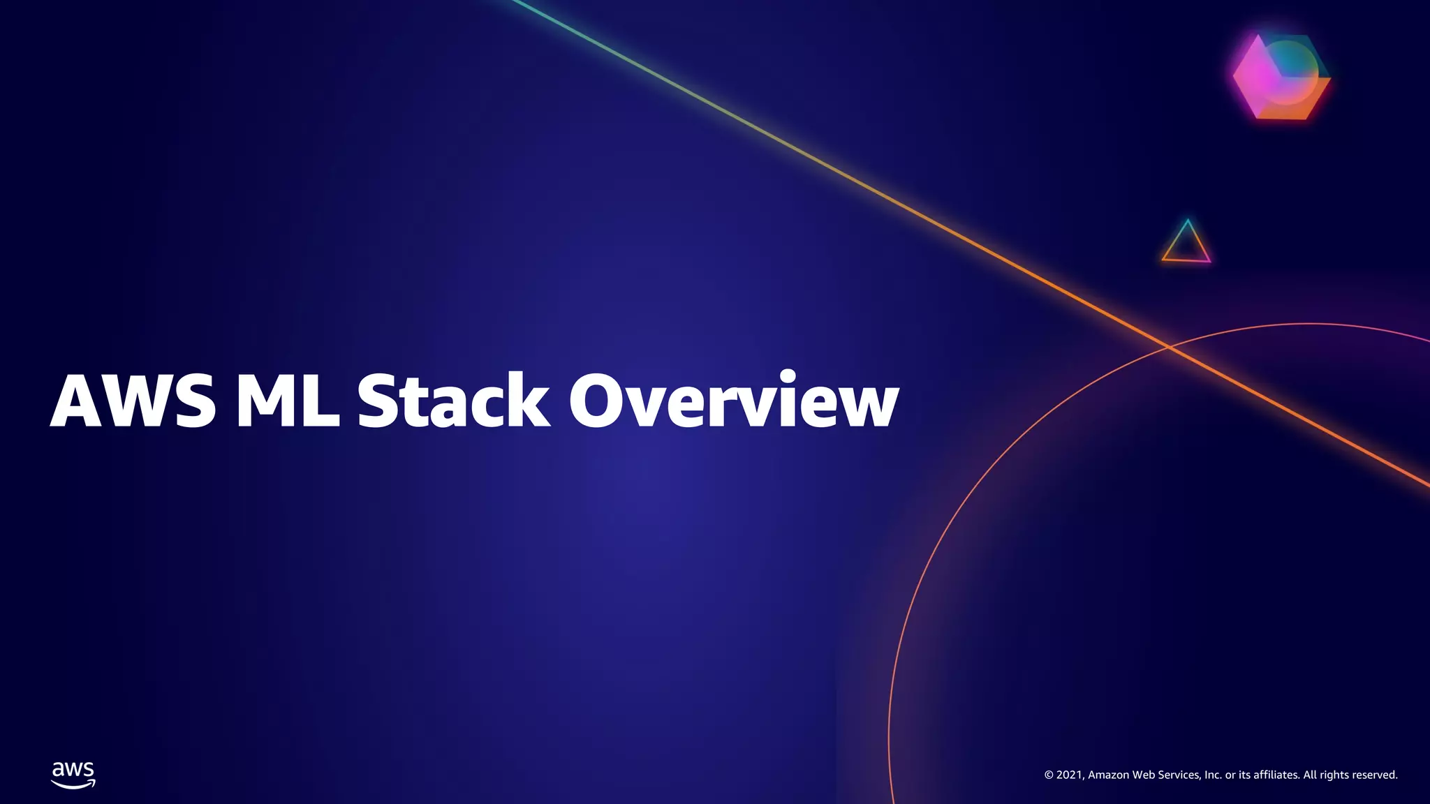 © 2021, Amazon Web Services, Inc. or its affiliates. All rights reserved.
AWS ML Stack Overview
 