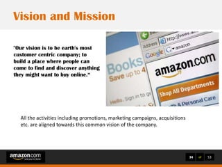 Consumer Insights (1/2),[object Object],13,[object Object],Insights that shaped Amazon.com,[object Object],Building Trust,[object Object],When Amazon started they found out that their main issue was the doubtfulness inside the customers towards e-commerce and amazon.com. From this insight Amazon came up with the idea of customer reviews. When people see other people’s review they feel more confident to do the purchase.,[object Object],Increasing Sales,[object Object],Amazon found out from their database that there is a relation between the next purchase and current purchase. Based on this they developed a recommendation module which suggested  a set of customized  products to the customer.,[object Object],Faster Process,[object Object],It was found out that the customers who come to an online shop are there basically because of the ease of shopping. They like the reduced hassle and no-queue process. Based on this insight Amazon developed a process called one-click ordering and patented it.,[object Object],Prime Customers,[object Object],From the insight that many customers feel that delivery charges are non value adding items and felt looted for paying that Amazon came up with the idea of Amazon prime. For a subscription price the subscriber gets one year free delivery. This also induced brand loyalty.,[object Object]