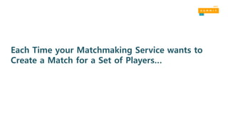 Each Time your Matchmaking Service wants to
Create a Match for a Set of Players…
 