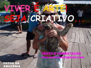 VIVER  É  ARTE ! SEJA  CRIATIVO ... FOTOS DA AMAZÔNIA TEXTO E FORMATAÇÃO [email_address] 