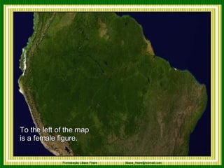 To the left of the map  is a female figure. 