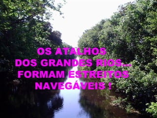 OS ATALHOS  DOS GRANDES RIOS... FORMAM ESTREITOS NAVEGÁVEIS ! 