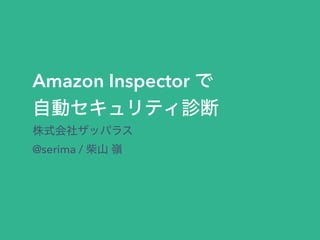 Amazon Inspector
@serima /
 