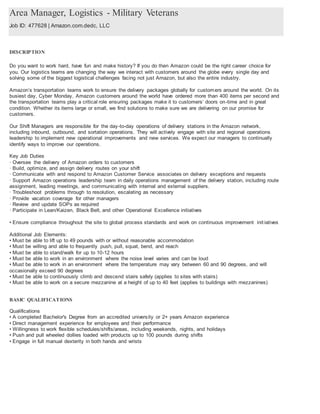 Amazon Job Descriptions - Jacksonville, FL | PDF | Free Download