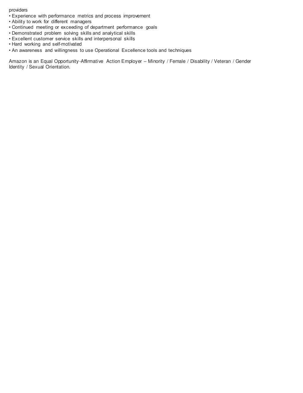 Amazon Job Descriptions Jacksonville, FL