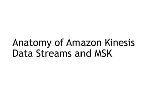 Anatomy of Amazon Kinesis
Data Streams and MSK
 