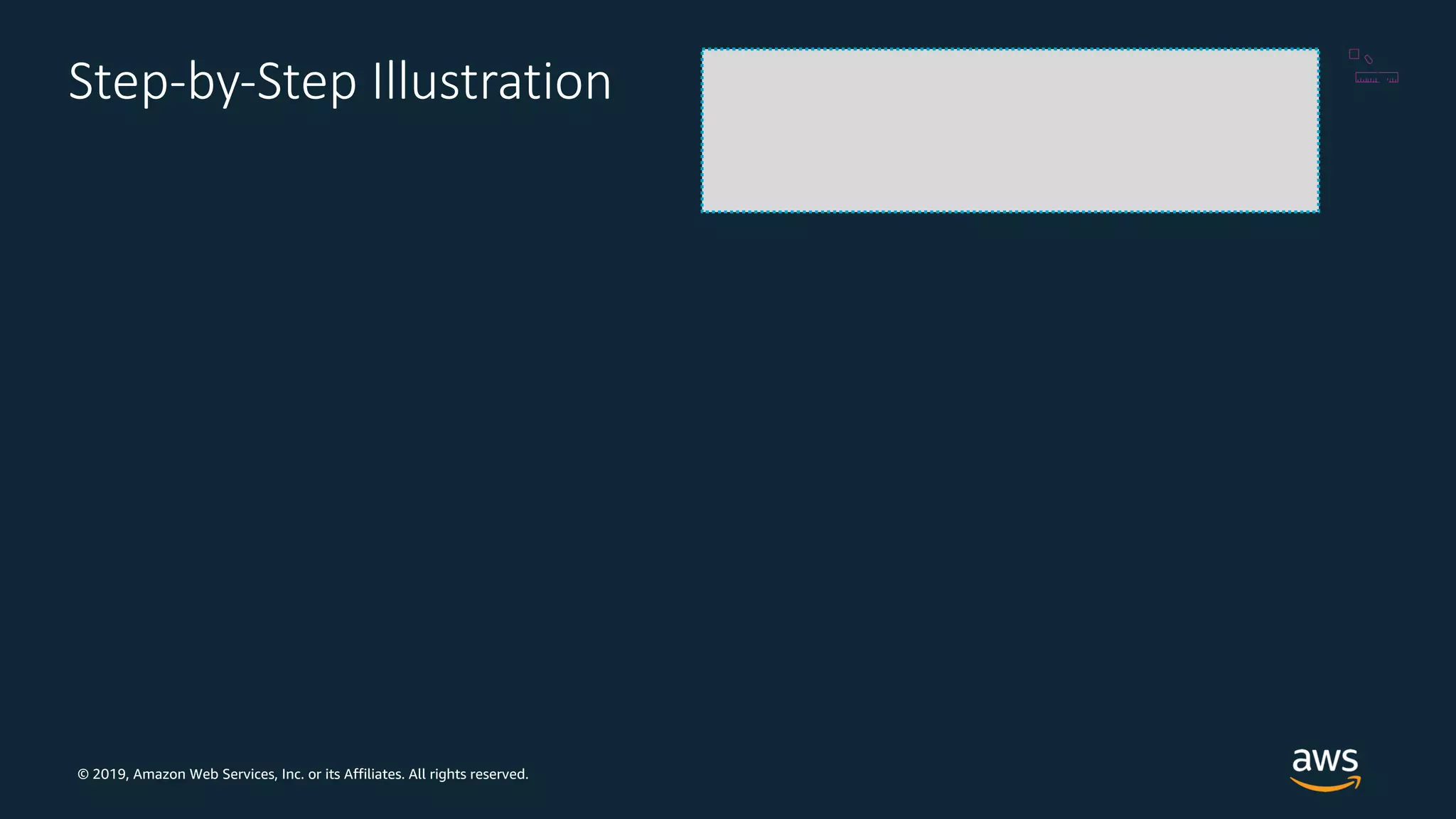 © 2019, Amazon Web Services, Inc. or its Affiliates. All rights reserved.
Step-by-Step Illustration
 