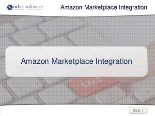 Slide 1Slide 1
Amazon Marketplace Integration
Amazon Marketplace Integration
 