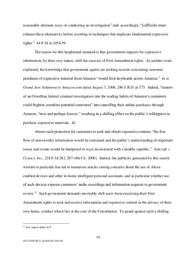 Amazon Motion To Quash Echo Search