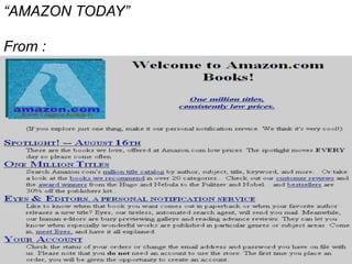 “AMAZON TODAY”
From :

 