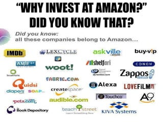 “WHY INVEST AT AMAZON?”
DID YOU KNOW THAT?

 