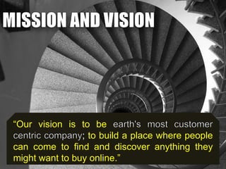 “Our vision is to be
; to build a place where people
can come to find and discover anything they
might want to buy online.”

 