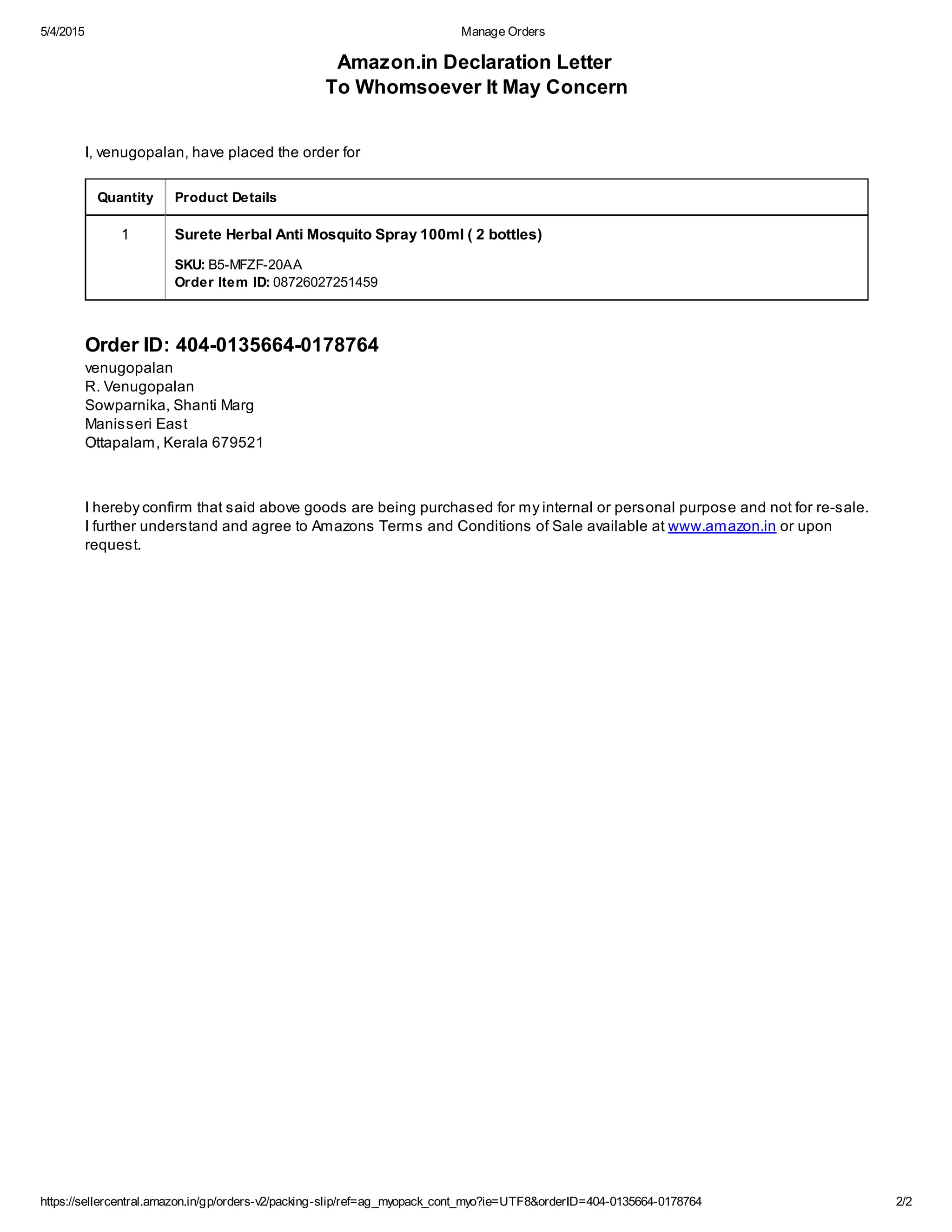 Amazon order invoice | PDF
