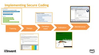 30
Implementing Secure Coding
Training Design
Develop-
ment
Validation Maintenance
 