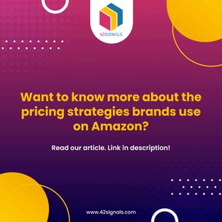 Amazon Pricing Strategy Analysis - what to do to get ahead
