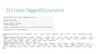 2) Create TaggedDocuments
 