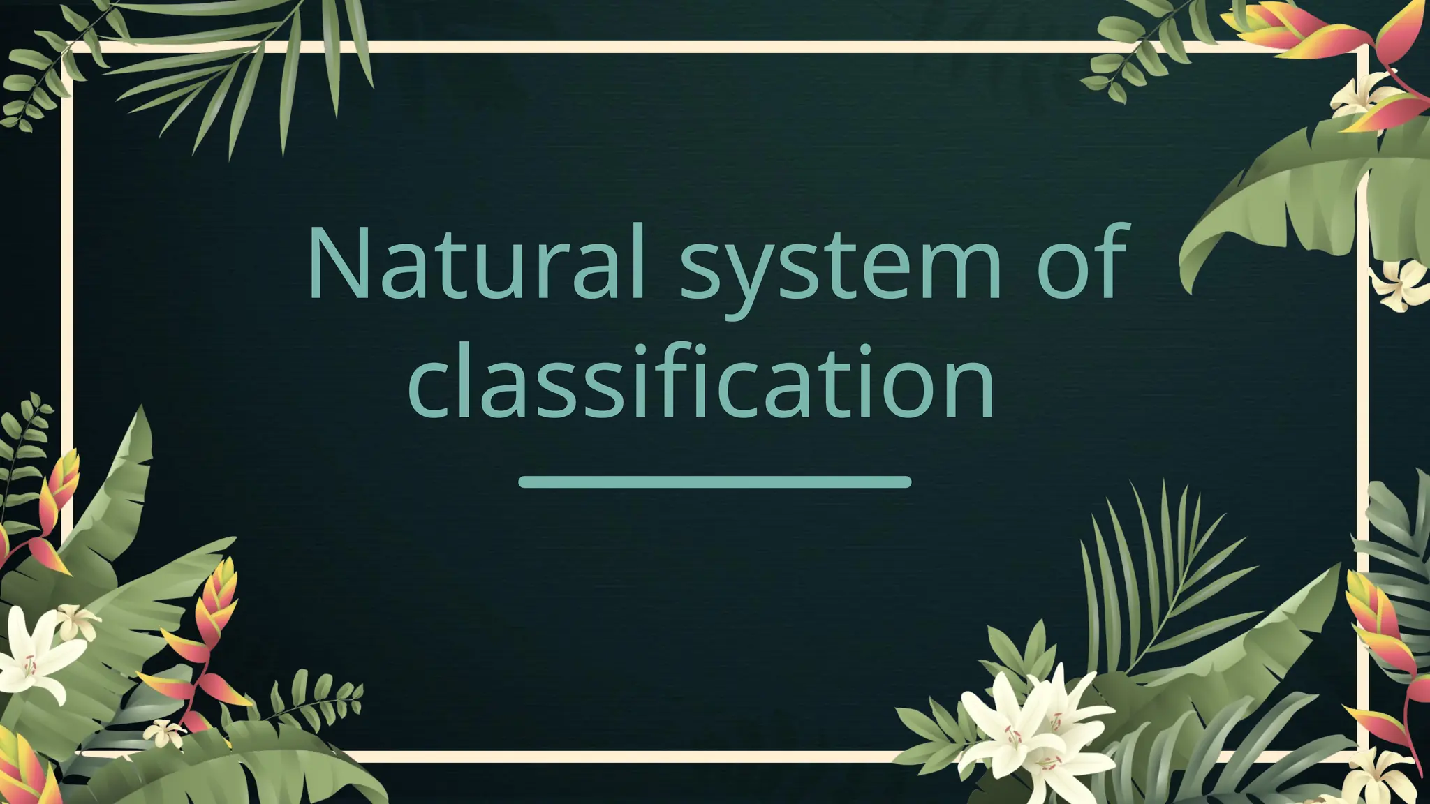 Natural system of
classification
 