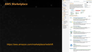 https://aws.amazon.com/marketplace/redshift
AWS Marketplace
 