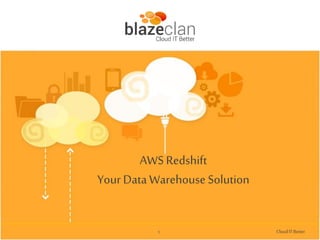 AWS Redshift
Your Data Warehouse Solution

1

Cloud IT Better

 