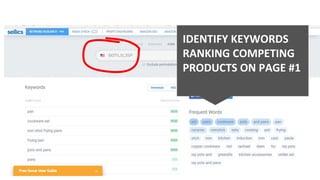IDENTIFY KEYWORDS
RANKING COMPETING
PRODUCTS ON PAGE #1
 