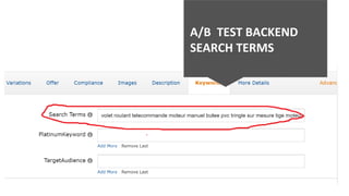 A/B TEST BACKEND
SEARCH TERMS
 