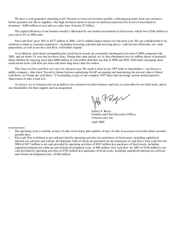 payment 4 letters deserve shareholder Amazon 2011 1997 letters