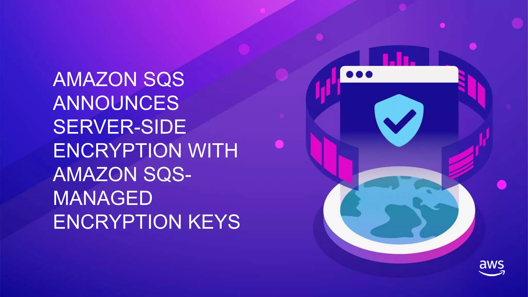AMAZON SQS
ANNOUNCES
SERVER-SIDE
ENCRYPTION WITH
AMAZON SQS-
MANAGED
ENCRYPTION KEYS
 