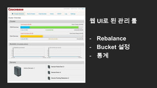 웹 UI로 된 관리 툴
- Rebalance
- Bucket 설정
- 통계
60
 