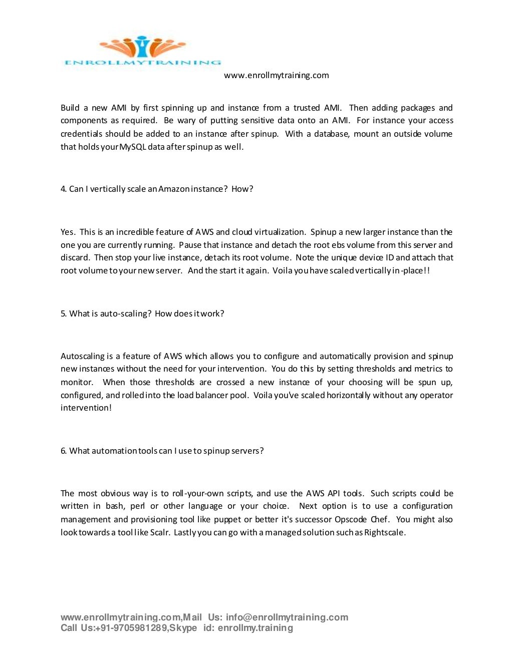 Amazon web services interview questions