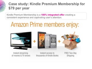 Case study: Kindle Premium Membership for
 $79 per year
Kindle Premium Membership is a 100% integrated offer creating a
co...