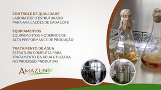 CONTROLE DE QUALIDADE
LABORATÓRIO ESTRUTURADO
PARA AVALIAÇÕES DE CADA LOTE
EQUIPAMENTOS
EQUIPAMENTOS MODERNOS DE
ALTA PERFORMANCE DE PRODUÇÃO
TRATAMENTO DE ÁGUA
ESTRUTURA COMPLETA PARA
TRATAMENTO DA ÁGUA UTILIZADA
NO PROCESSO PRODUTIVO
 