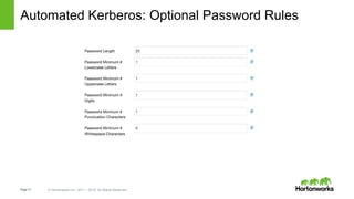 Page11 © Hortonworks Inc. 2011 – 2015. All Rights Reserved
Automated Kerberos: Optional Password Rules
 