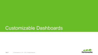 Page27 © Hortonworks Inc. 2011 – 2015. All Rights Reserved
Customizable Dashboards
 