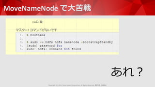 Copyright  (C)  2016  Yahoo  Japan  Corporation.  All  Rights  Reserved.  無断引⽤用・転載禁⽌止
MoveNameNode で⼤大苦戦
あれ？
 