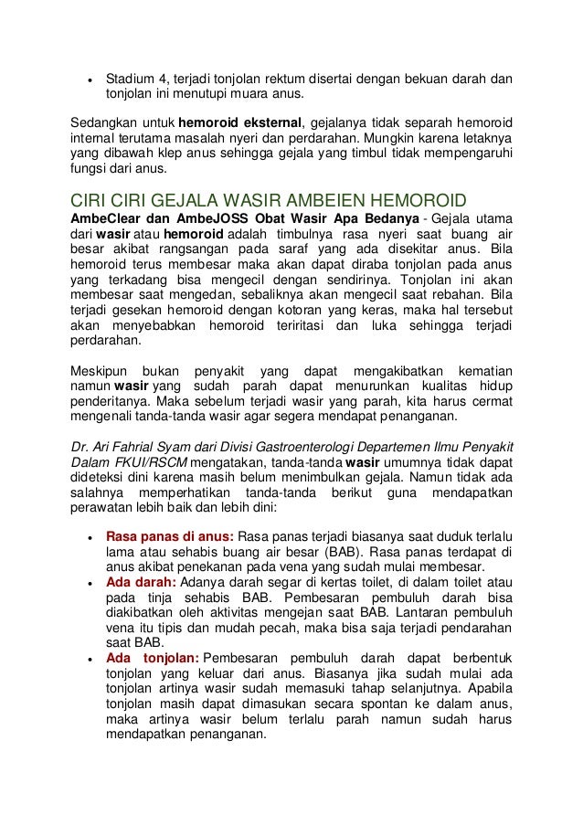 Ambe clear dan ambejoss obat wasir apa bedanya