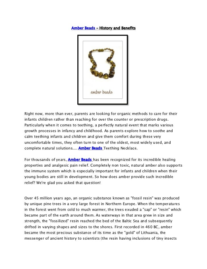 amber beads benefits