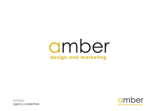 amber
agency credentials
 
