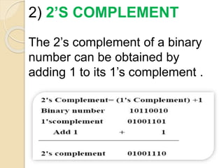 EC Binary Substraction using 1's Complement,2's Complement | PPTX ...