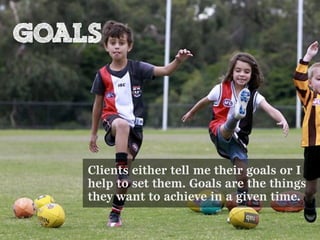 Set Client Goals & Objectives Identify your audience Develop a Strategy Measure & optimize
goals
Clients either tell me th...