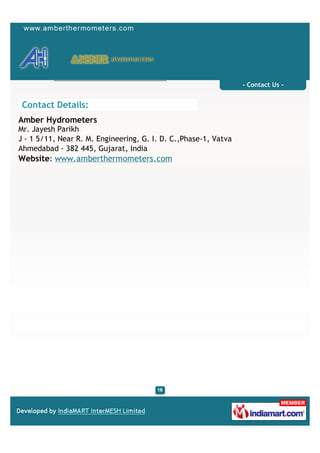 Amber Hydrometers, Ahmedabad, Scientific Instruments | PDF