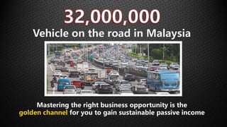 Vehicle on the road in Malaysia
Mastering the right business opportunity is the
golden channel for you to gain sustainable passive income
 