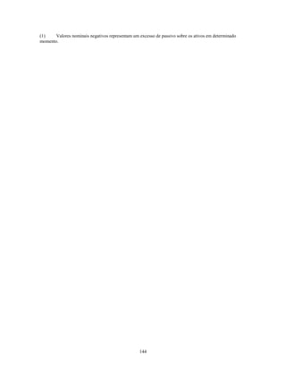 (1)    Valores nominais negativos representam um excesso de passivo sobre os ativos em determinado
momento.




                                                 144
 