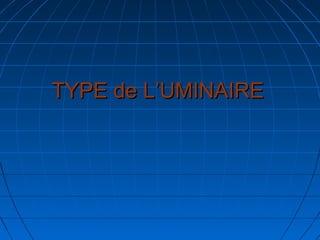 TYPE deTYPE de L’UMINAIREL’UMINAIRE
 