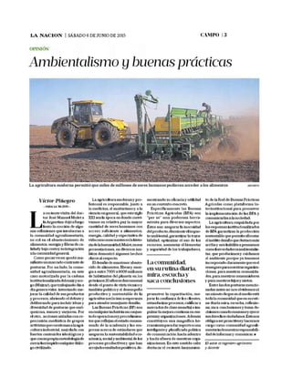 Ambientalismo y BPAs La Nación 06 junio 2015