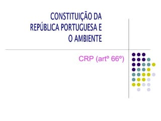 CRP (artº 66º) 