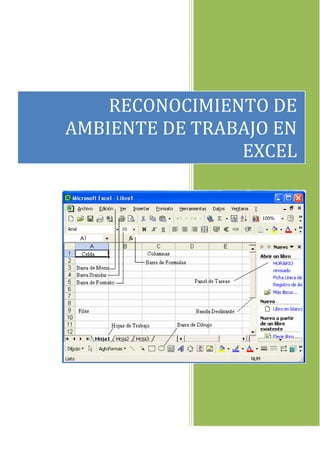 RECONOCIMIENTO DE
AMBIENTE DE TRABAJO EN
EXCEL

 